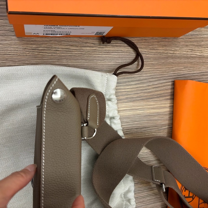Hermes Videpoches 大象灰斜背包-10