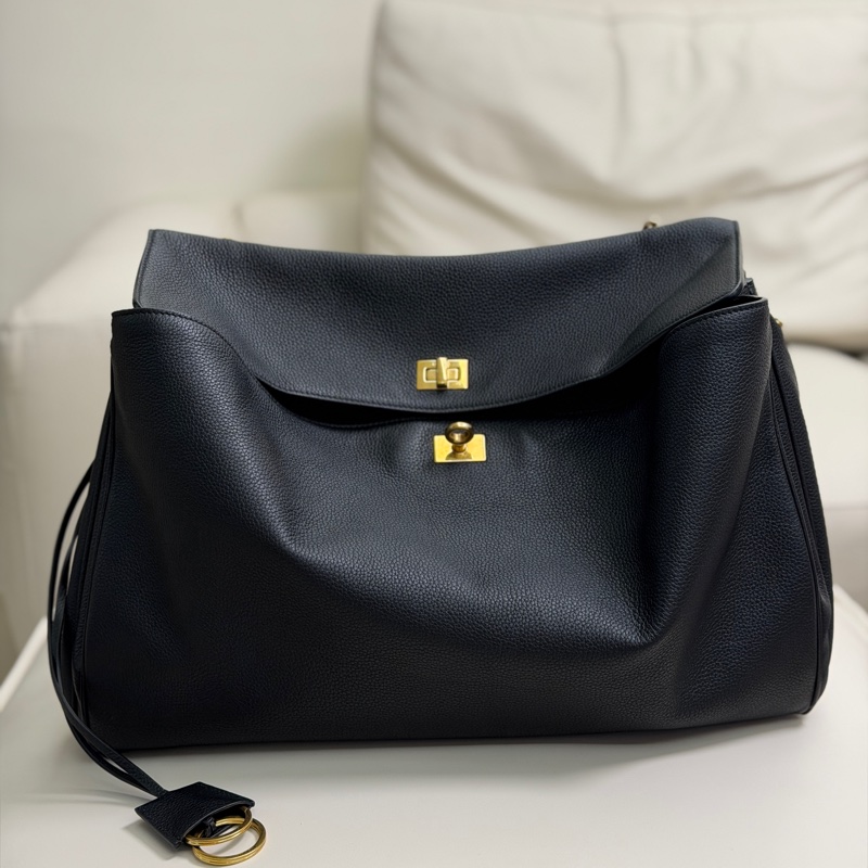 Balenciaga 黑金大號Rodeo 手提肩背包-5