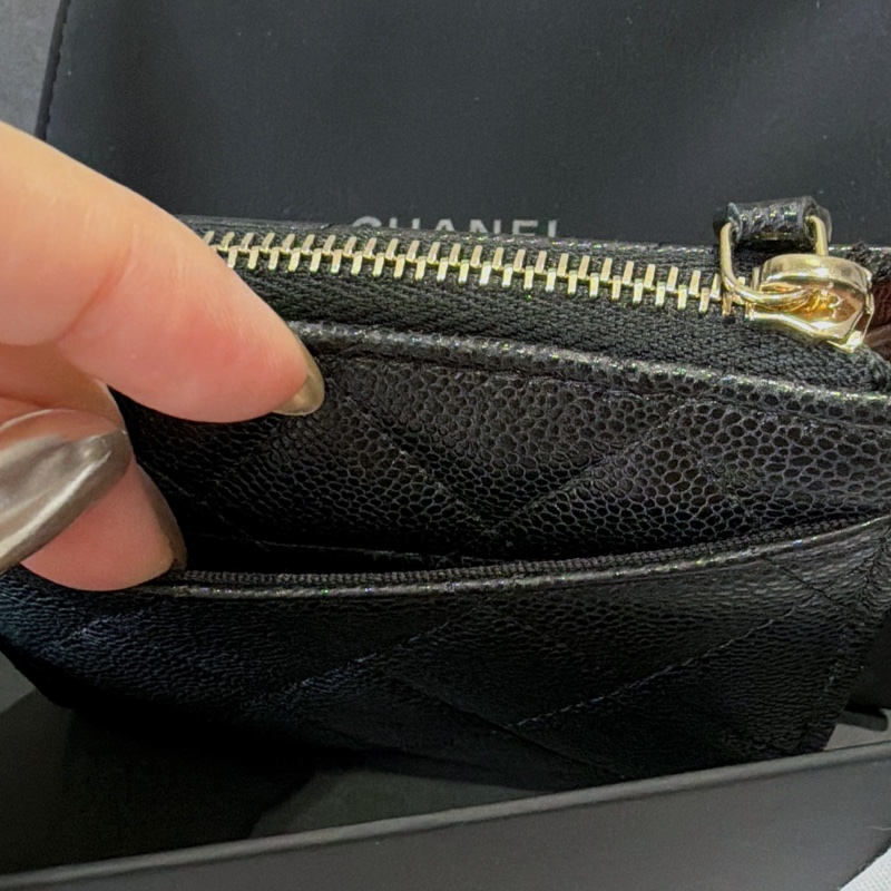 Chanel 全新✨荔枝皮革錢包L型超好用短夾：）爆款小香錢包-4