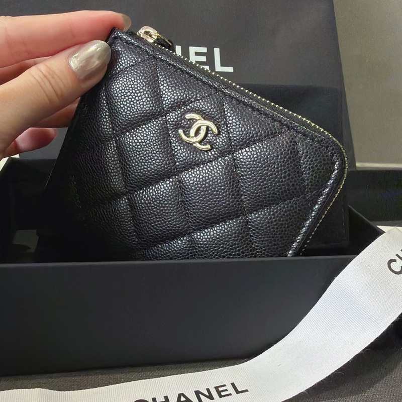 Chanel 全新✨荔枝皮革錢包L型超好用短夾：）爆款小香錢包-6