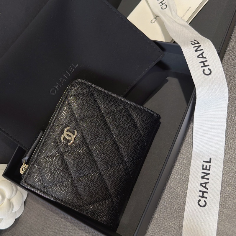 Chanel 全新✨荔枝皮革錢包L型超好用短夾：）爆款小香錢包-7