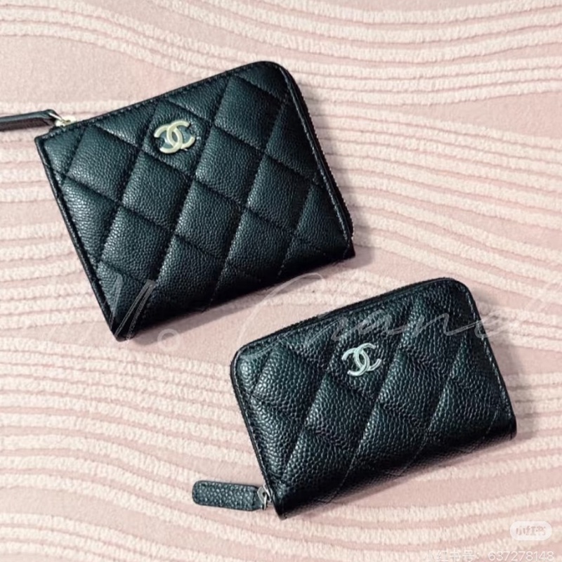 Chanel 全新✨荔枝皮革錢包L型超好用短夾：）爆款小香錢包-8