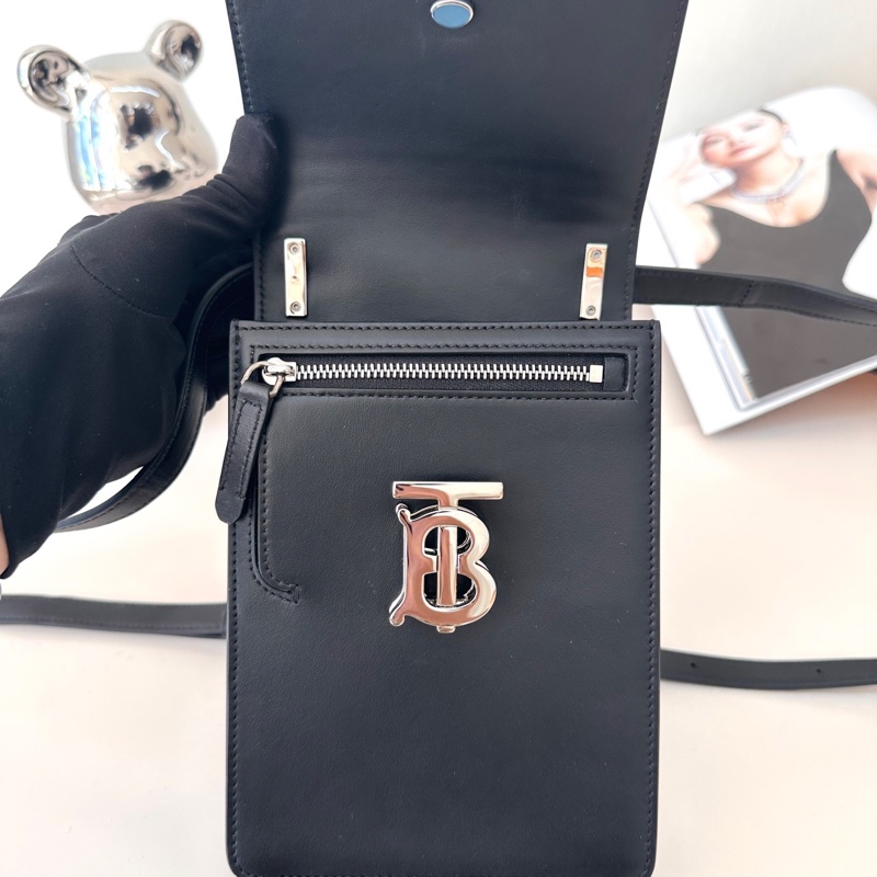 99新巴寶莉Burberry Robin男女同款 TB銀扣全皮手機包 尺寸13*4.5*19cm-5
