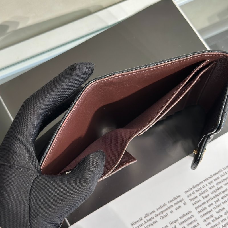 CHANEL 經典口蓋三折短夾 - 黑金25開-6