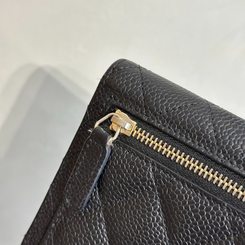 CHANEL 經典口蓋三折短夾 - 黑金25開-10