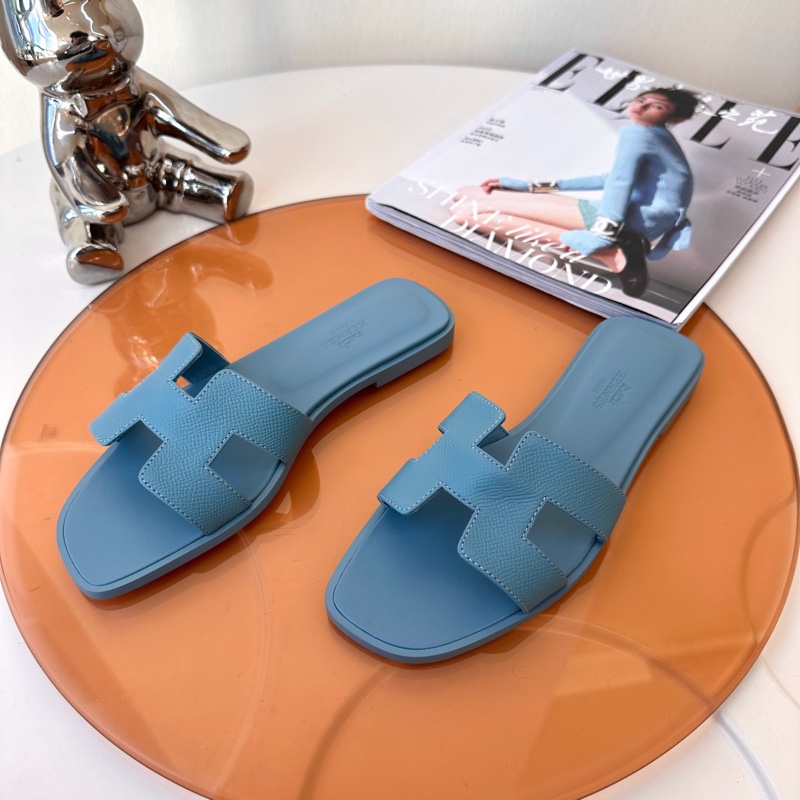 閒置未使用 Hermes愛馬仕 經典H拖鞋 36.5碼 配件：盒-0