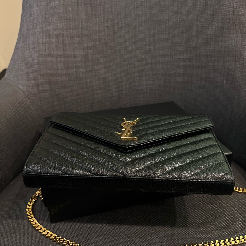 📢二手近新 經典搶手的銷量冠軍❤️YSL Saint Laurent Woc 黑金魚子醬大款 正品-3