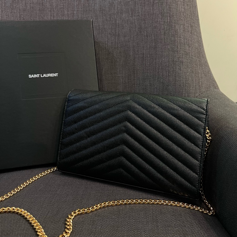 📢二手近新 經典搶手的銷量冠軍❤️YSL Saint Laurent Woc 黑金魚子醬大款 正品-4