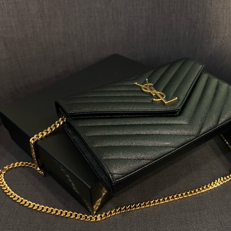 📢二手近新 經典搶手的銷量冠軍❤️YSL Saint Laurent Woc 黑金魚子醬大款 正品-6