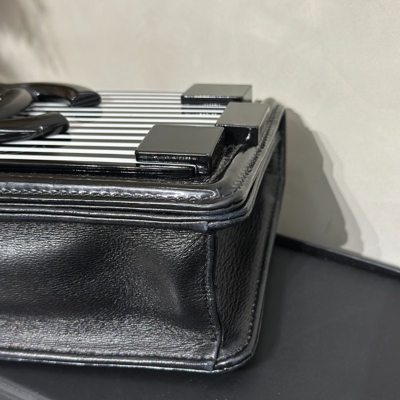 CHANEL 漆皮積木包 - 黑白19開-10