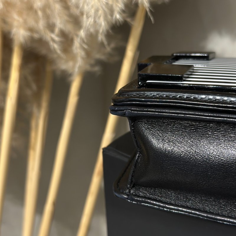 CHANEL 漆皮積木包 - 黑白19開-11