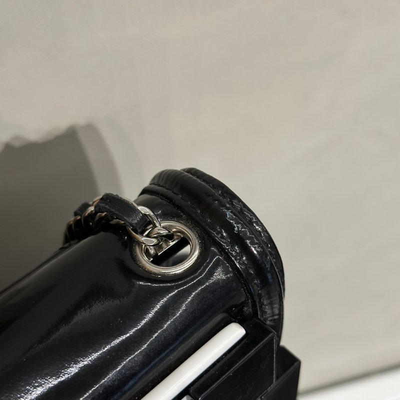 CHANEL 漆皮積木包 - 黑白19開-13