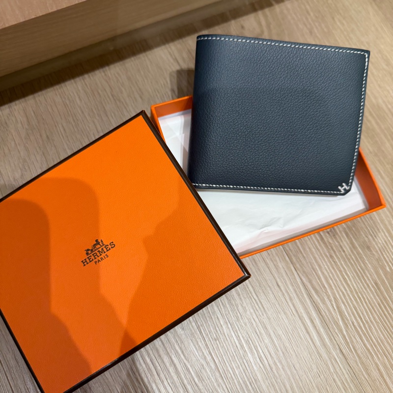 全新未使用 男款  HERMÈS 愛馬仕  B刻 H Sellier短夾-1