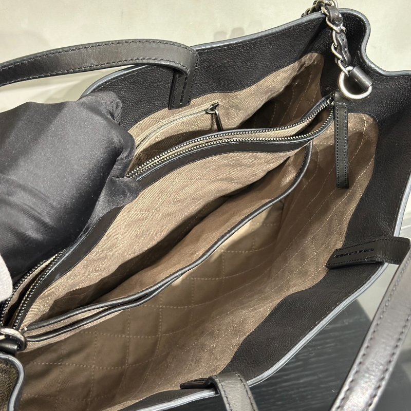 CHANEL 皮釦雙C單肩托特包 - 黑銀18開-7