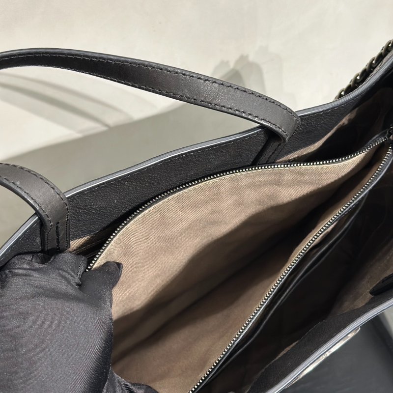 CHANEL 皮釦雙C單肩托特包 - 黑銀18開-8