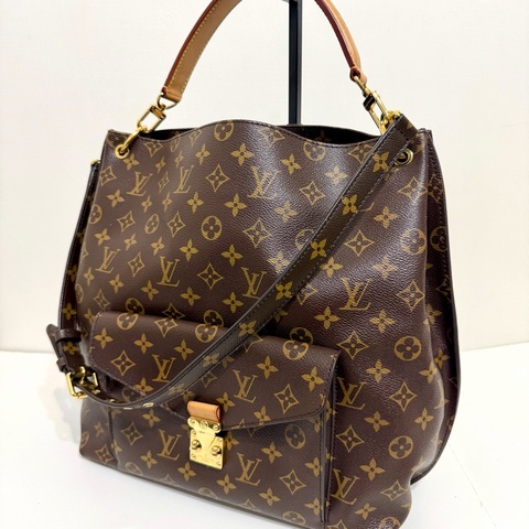 LV 二手真品 絕版 原花 Metis 手提 肩背包 泫雅包hobo包 M40781