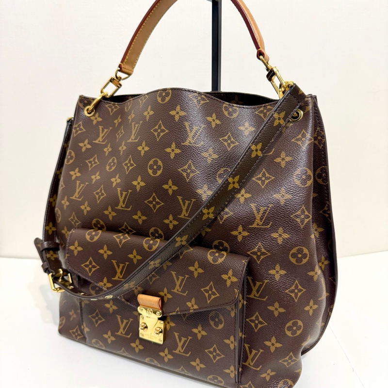 LV 二手真品 絕版 原花 Metis 手提 肩背包 泫雅包hobo包 M40781-0