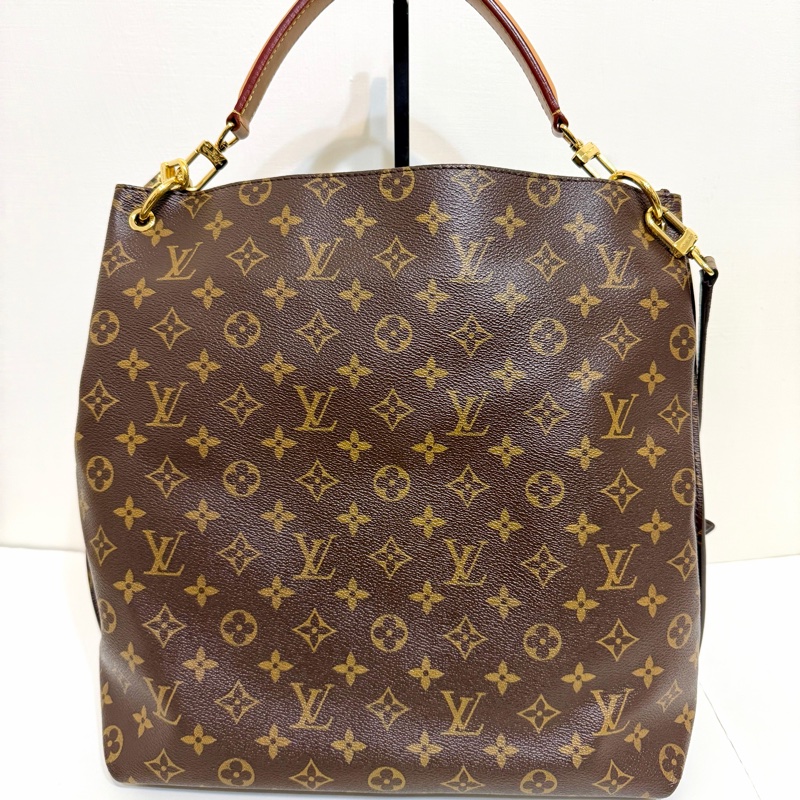 LV 二手真品 絕版 原花 Metis 手提 肩背包 泫雅包hobo包 M40781-2