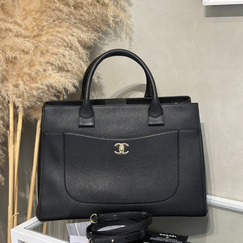 CHANEL 復古手提公事包 - 黑金23開-16