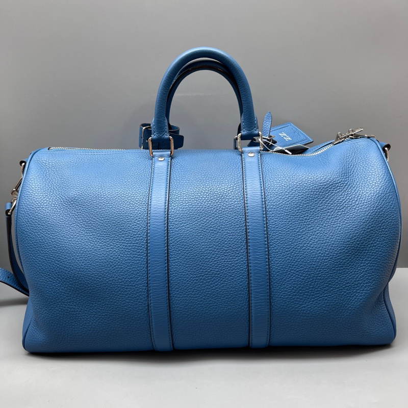 LV 98新 藍色荔枝紋Keepall45旅行袋-1