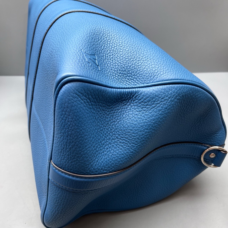 LV 98新 藍色荔枝紋Keepall45旅行袋-4