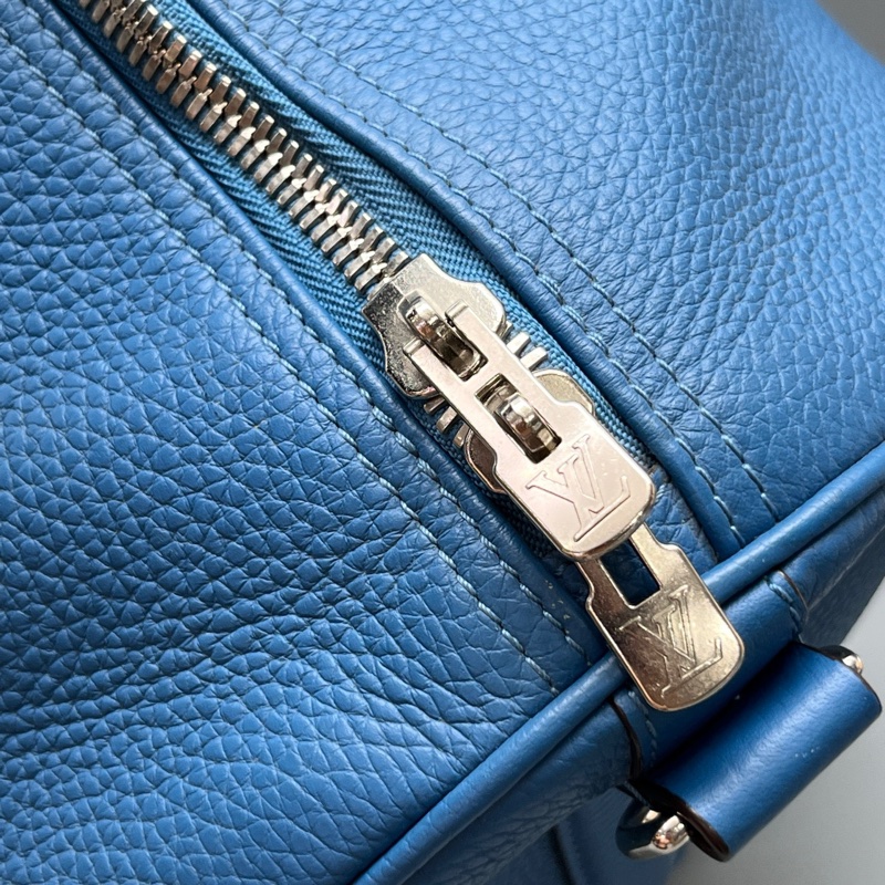 LV 98新 藍色荔枝紋Keepall45旅行袋-6
