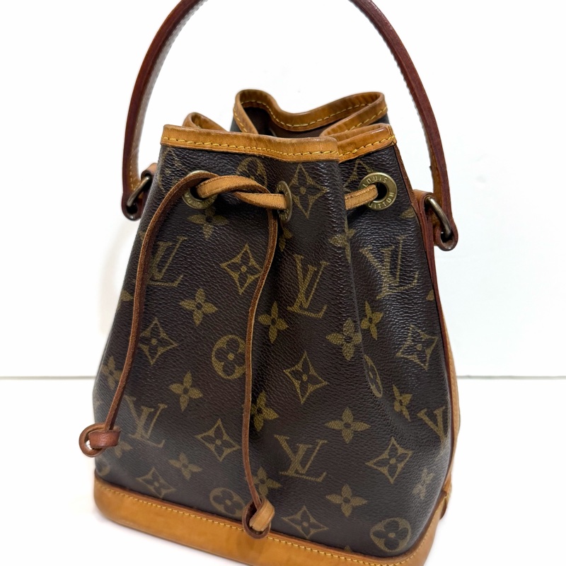 LV 二手真品 絕版 經典款 monogram 原花 手提 小水桶包-0