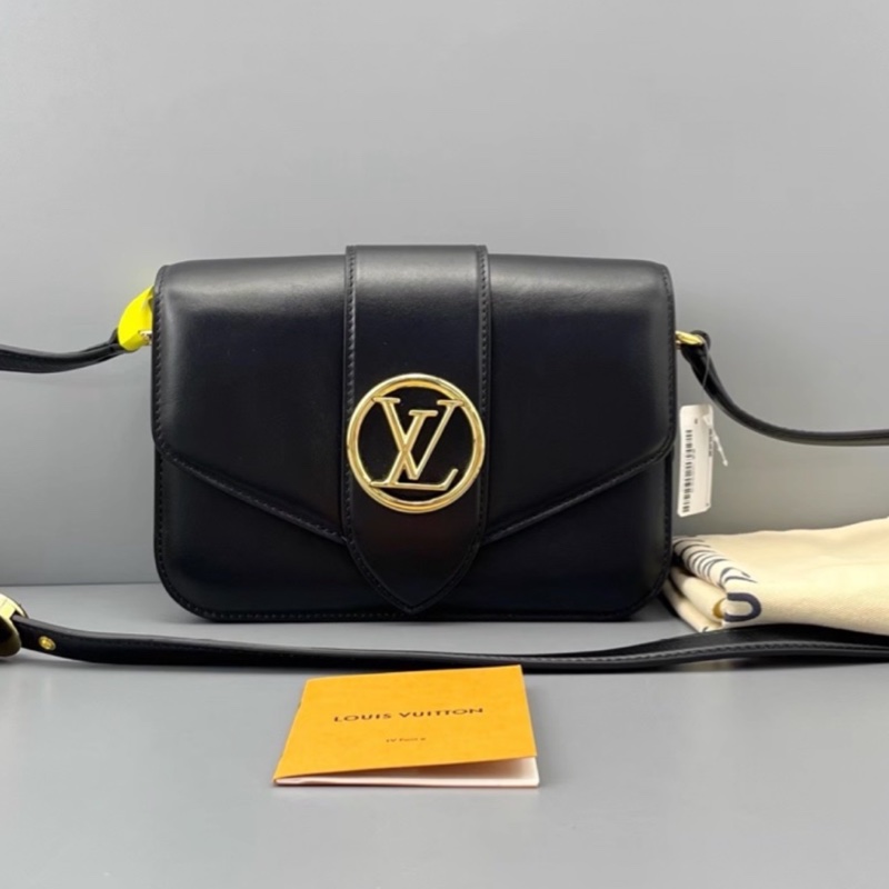 Louis Vuitton路易威登PONT9郵差包黑色20年B0096-10