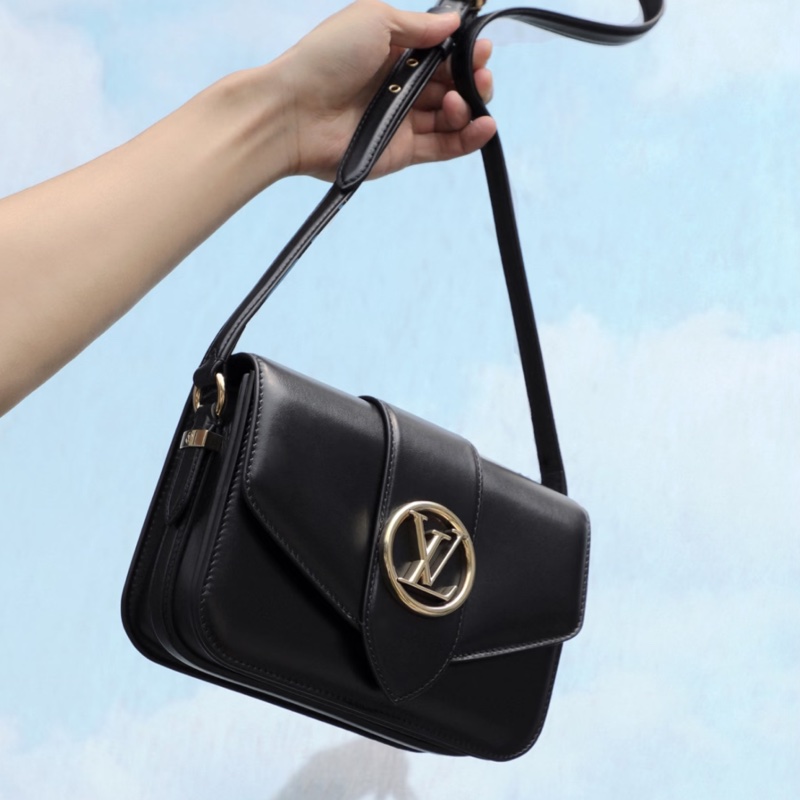 Louis Vuitton路易威登PONT9郵差包黑色20年B0096-19