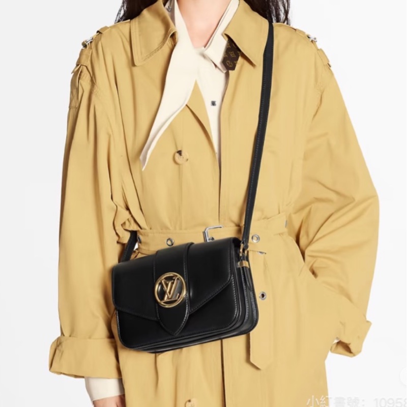 Louis Vuitton路易威登PONT9郵差包黑色20年B0096-28