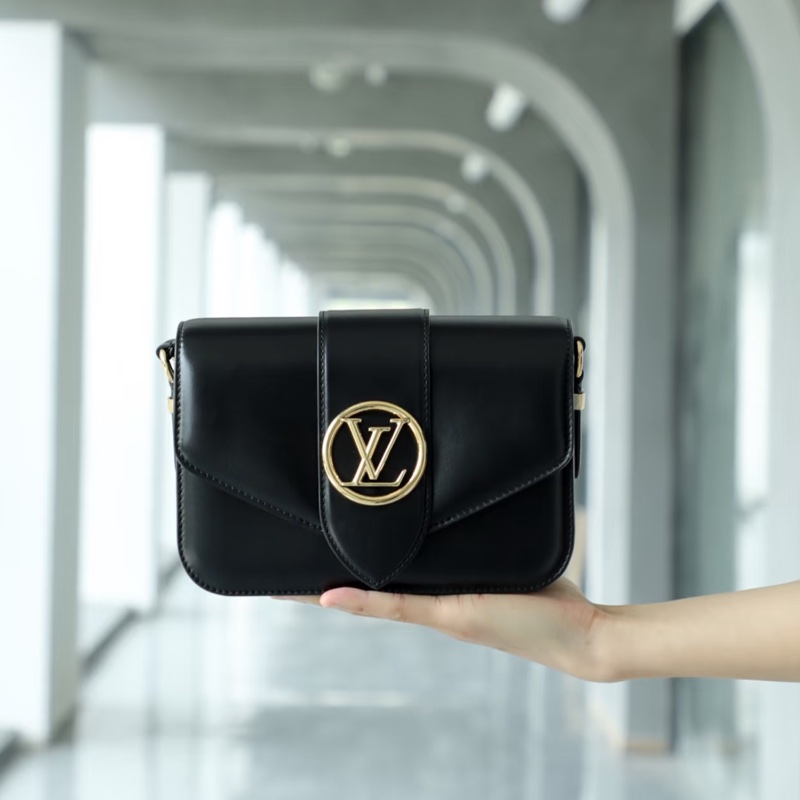 Louis Vuitton路易威登PONT9郵差包黑色20年B0096-29