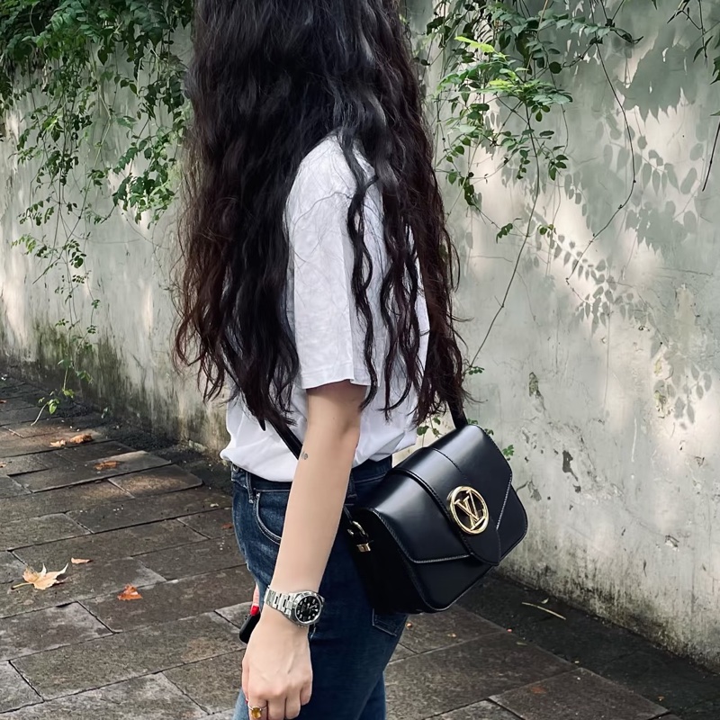 Louis Vuitton路易威登PONT9郵差包黑色20年B0096-30