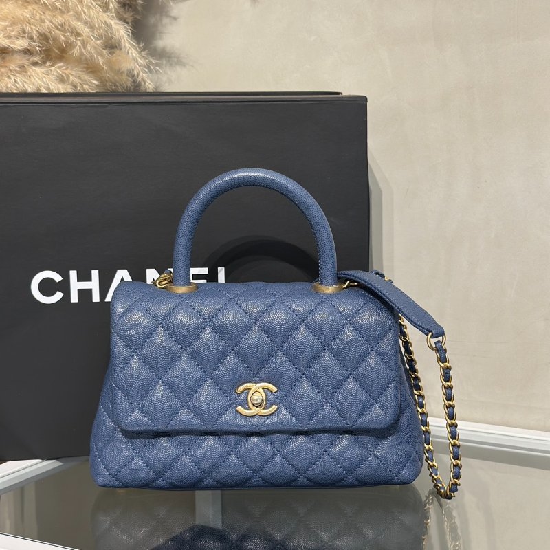 CHANEL Coco handle - 小號藍金24開-0