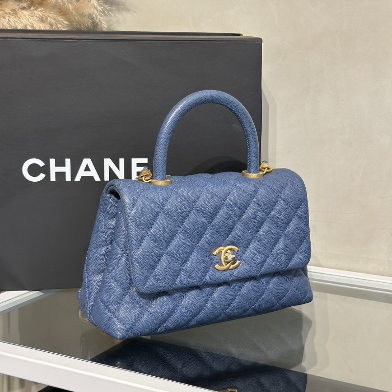 CHANEL Coco handle - 小號藍金24開-2