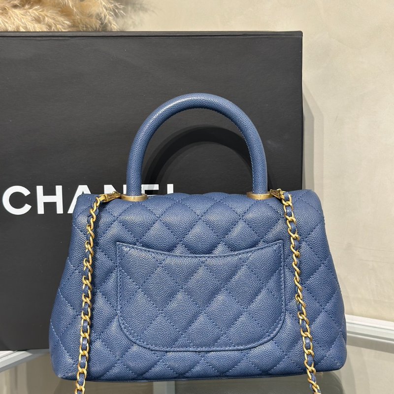 CHANEL Coco handle - 小號藍金24開-4