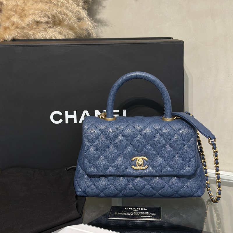 CHANEL Coco handle - 小號藍金24開-14