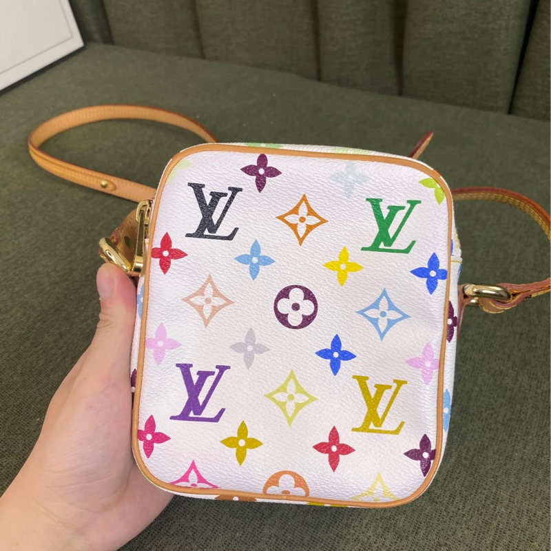 LV 白三彩金豆相機包-0