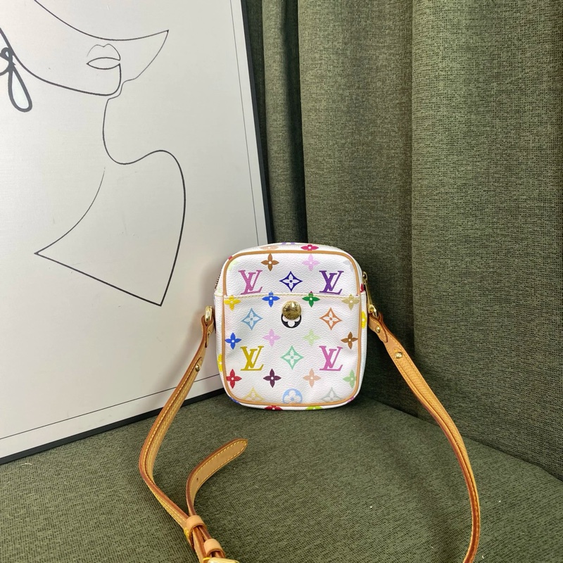 LV 白三彩金豆相機包-1