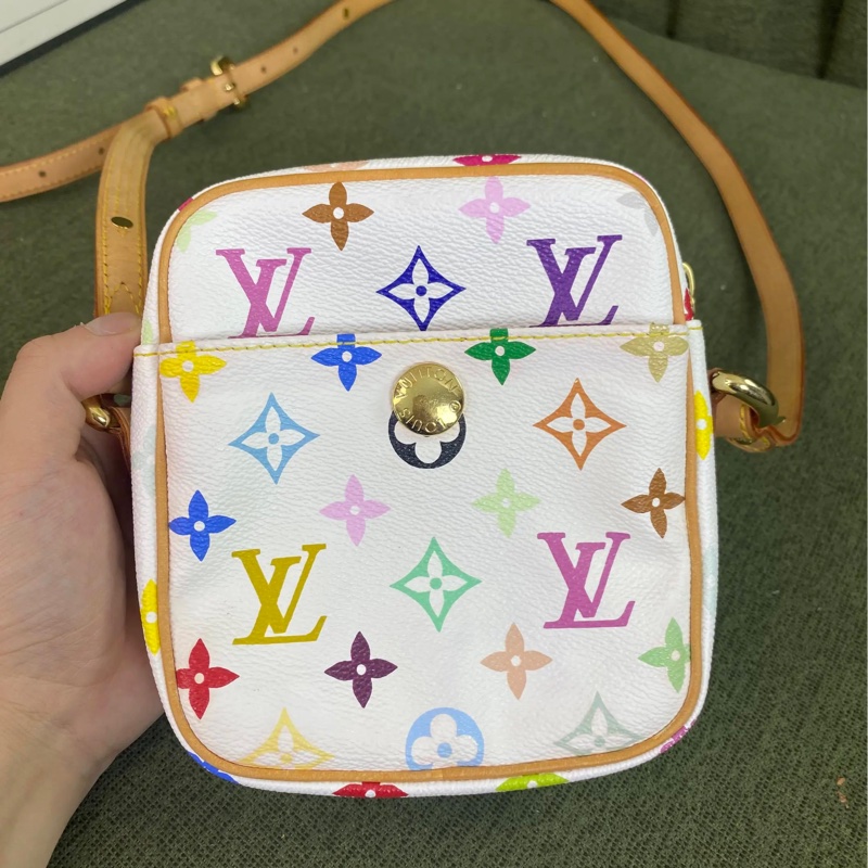 LV 白三彩金豆相機包-2