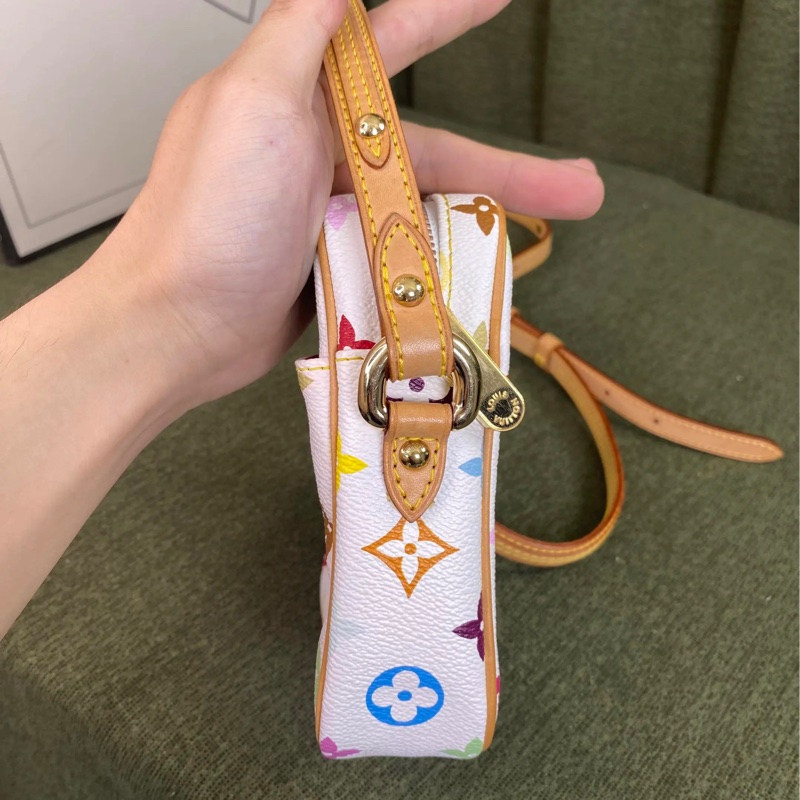 LV 白三彩金豆相機包-4