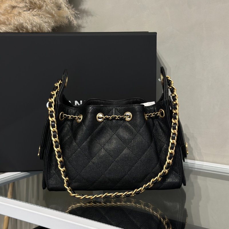 CHANEL 25 Mini hobo bag - 黑金-4
