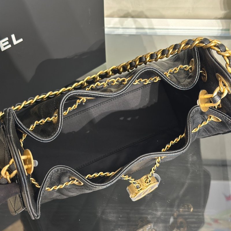 CHANEL 25 Mini hobo bag - 黑金-6