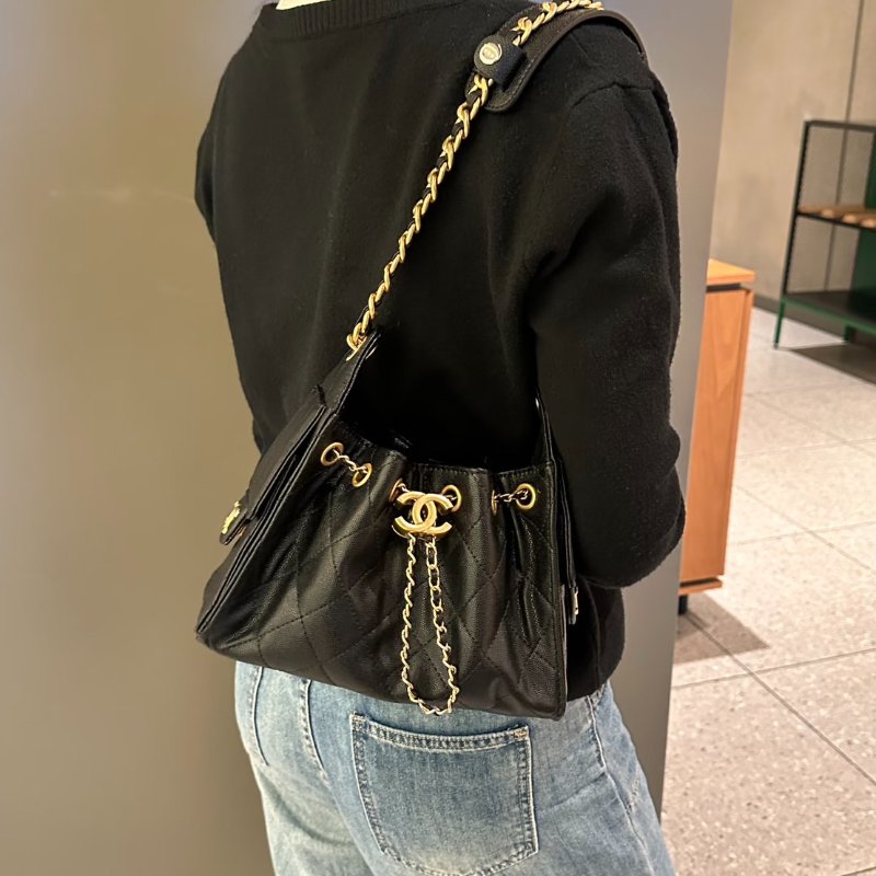 CHANEL 25 Mini hobo bag - 黑金-8