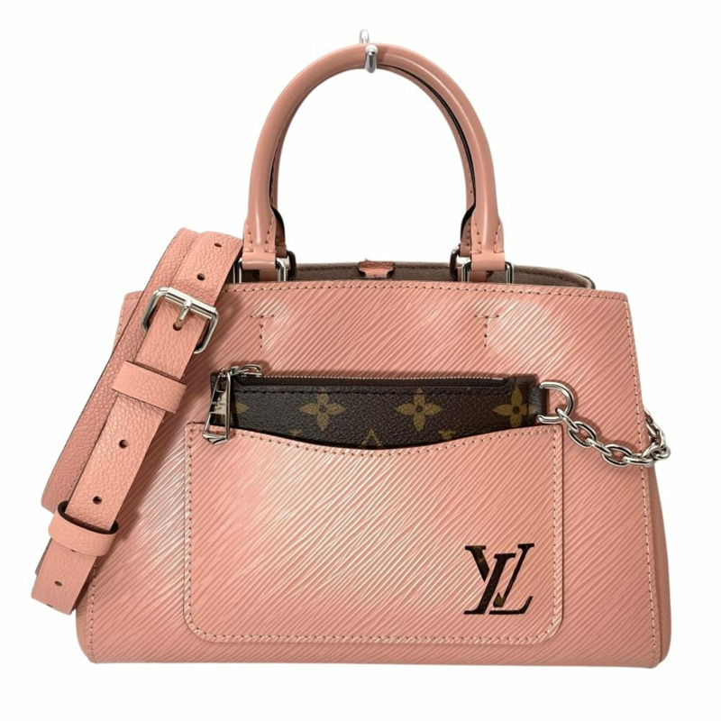 路易威登 Epi Marelle 手提單肩包，M21771，粉紅色，銀色五金，RFID，女士。-0