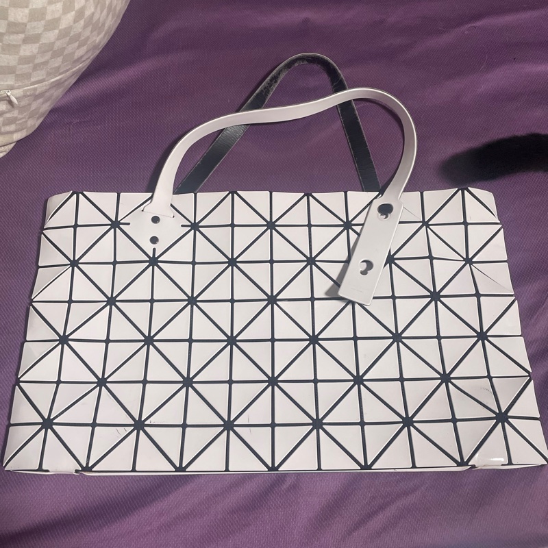 BAO BAO ISSEY MIYAKE 12x7 白色 幾何 長型 托特 拉鏈包-6