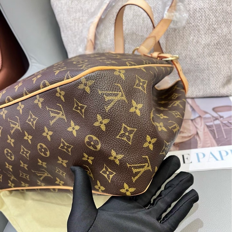 LV老花竪版南瓜包 白皮閒置品-5