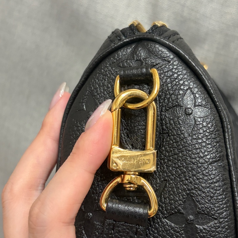 巴黎購入！LV Nano Speedy 黑色壓紋款-1