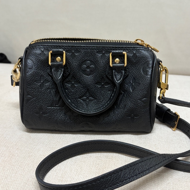 巴黎購入！LV Nano Speedy 黑色壓紋款-5