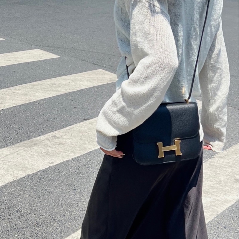 Hermes/愛馬仕mini constance康康19 黑金-0
