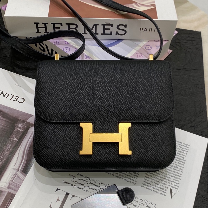Hermes/愛馬仕mini constance康康19 黑金-1